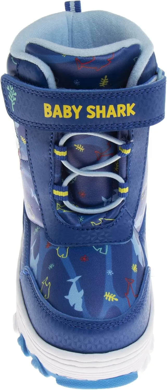 Josmo Baby Shark Snow Boots for Kids Outdoor Warm Cozy Boys Girls Winter Boots Size Toddler - Little Kid