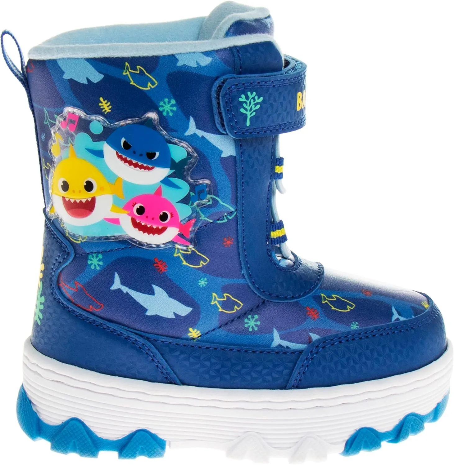 Josmo Baby Shark Snow Boots for Kids Outdoor Warm Cozy Boys Girls Winter Boots Size Toddler - Little Kid