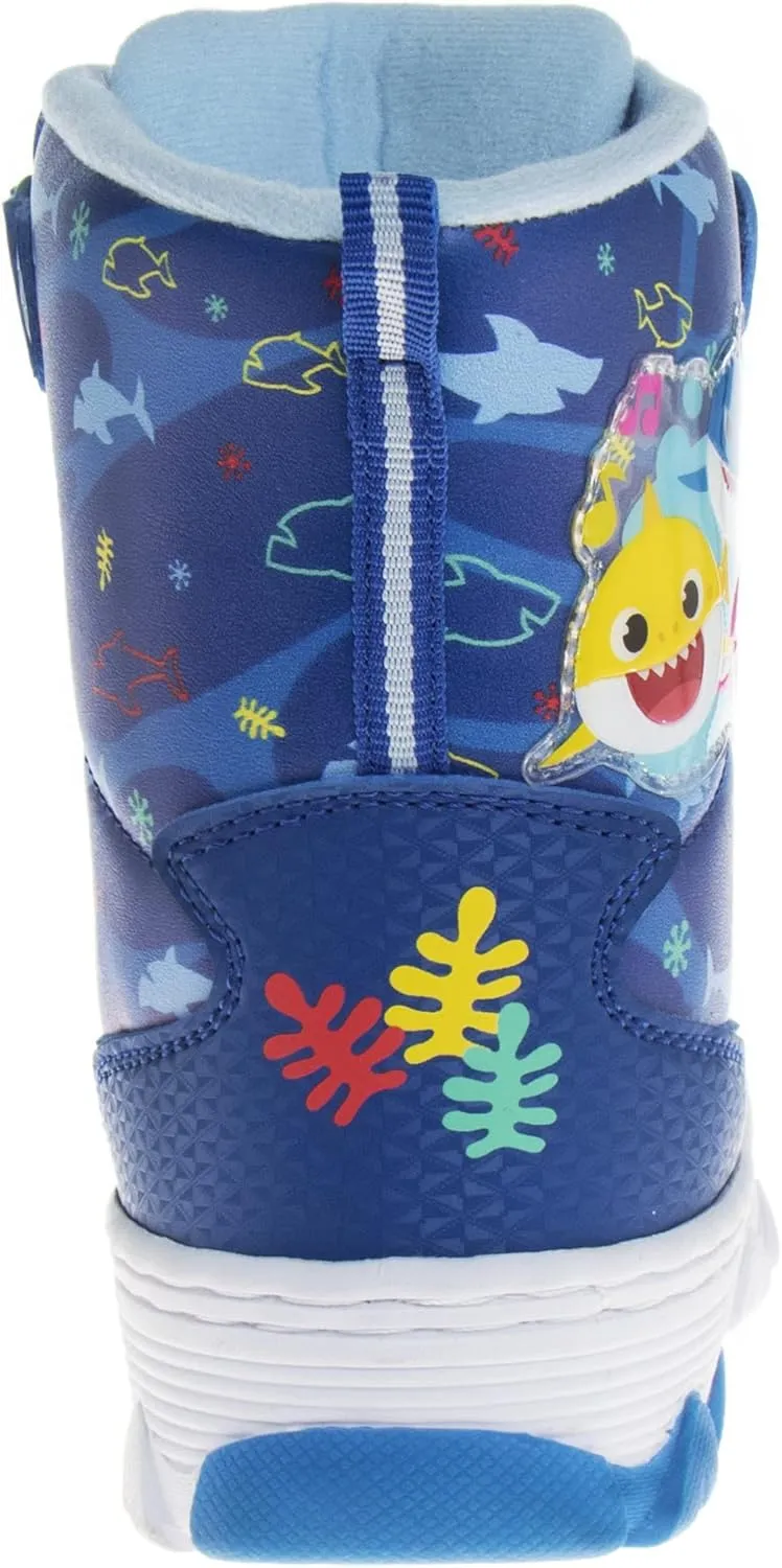 Josmo Baby Shark Snow Boots for Kids Outdoor Warm Cozy Boys Girls Winter Boots Size Toddler - Little Kid