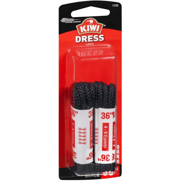 KIWI - Classic Dress Laces Round Cord Black 36" - 1 Pair
