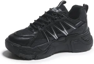 MAUGELY Women's Platform Mesh Casual Sports Shoes Fashionable Road-Running Walking Sneakers