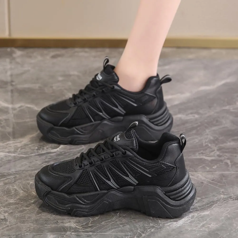 MAUGELY Women's Platform Mesh Casual Sports Shoes Fashionable Road-Running Walking Sneakers