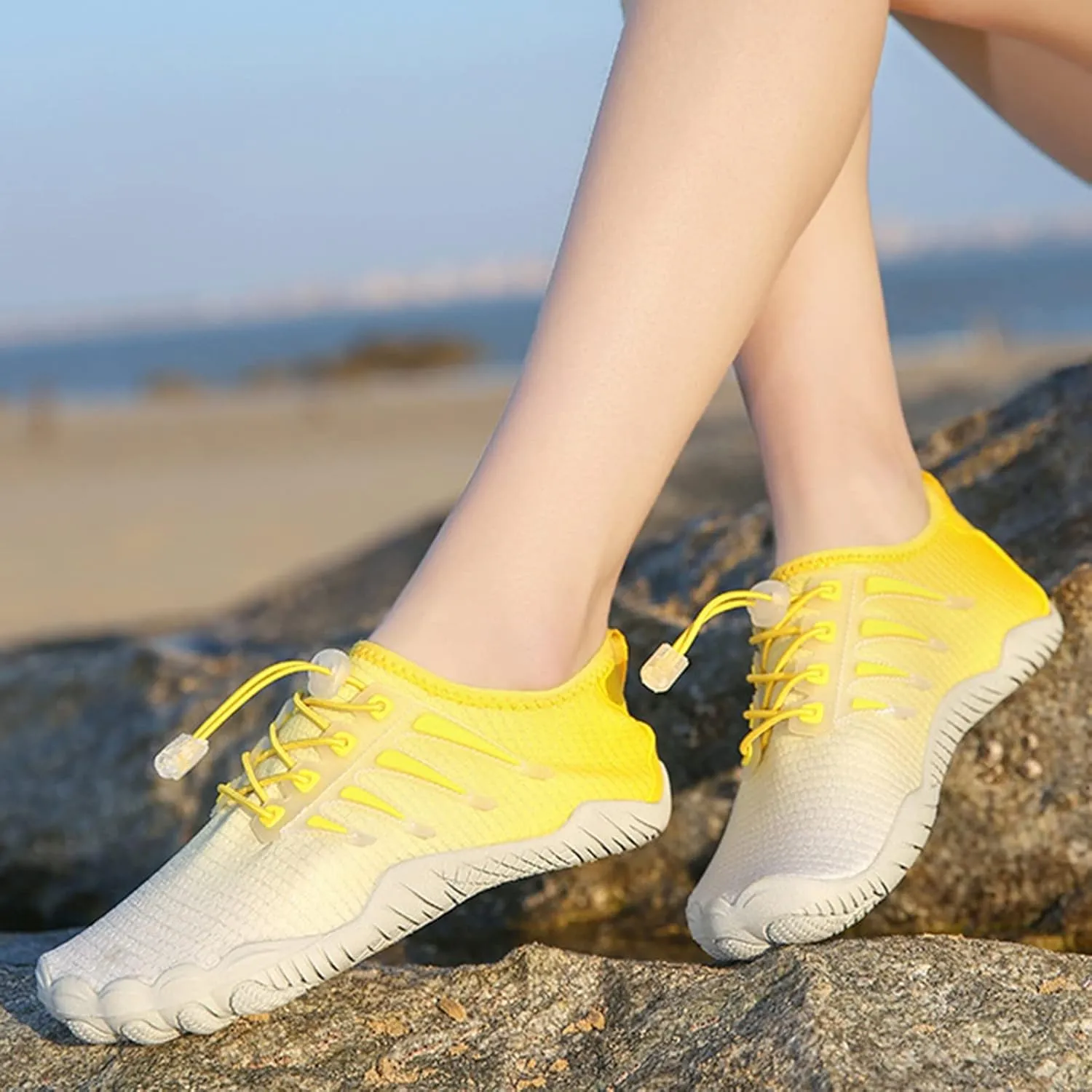Quick-Dry Water Shoes for Women,Summer Comfy Lightweight Aqua Sport Pool Shoes Men,Breathable Surf Beach Swim Barefoot Shoes,with Draining Hole,for Hiking Kayaking