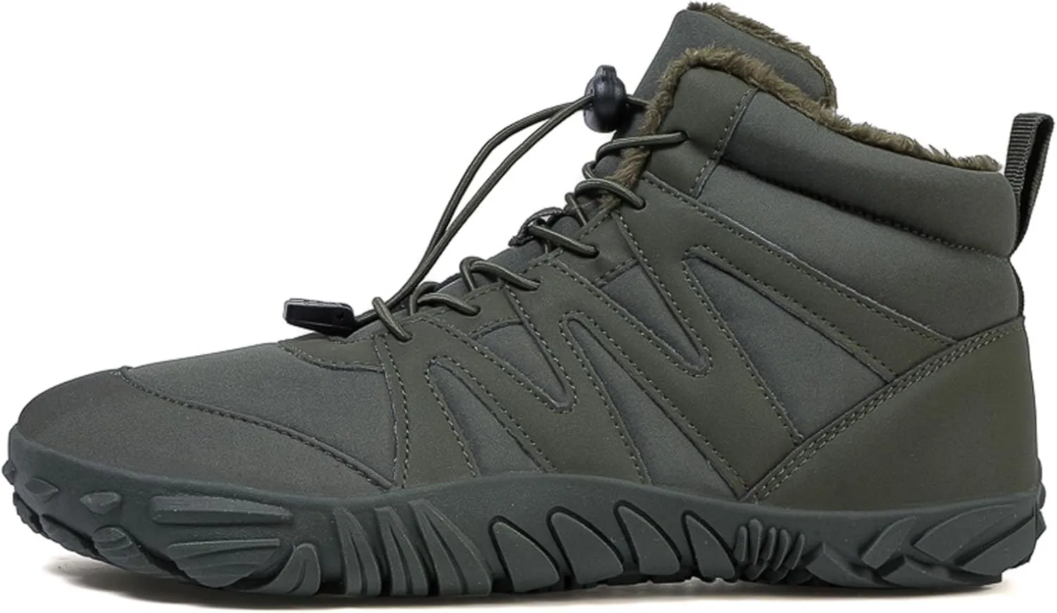 SECHRITE Hike Barefoot Shoes Womens Mens Winter Barefoot Boots Wide Toe Box Non-Slip Walking Boots Zero Drop Sole